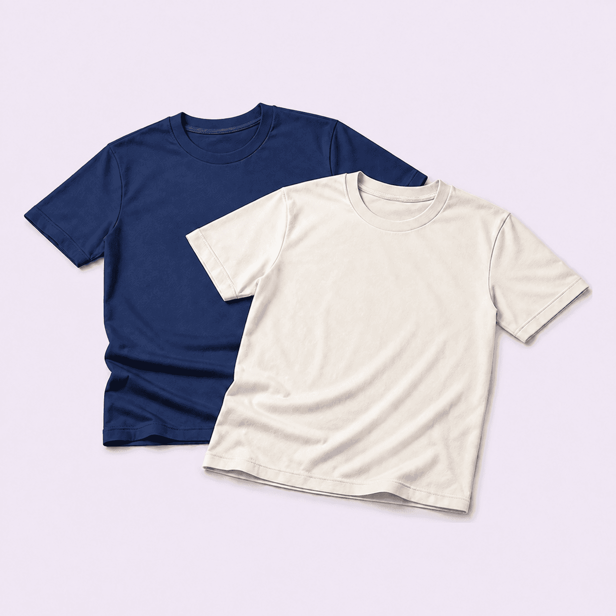 Navy and white short-sleeve T-shirts