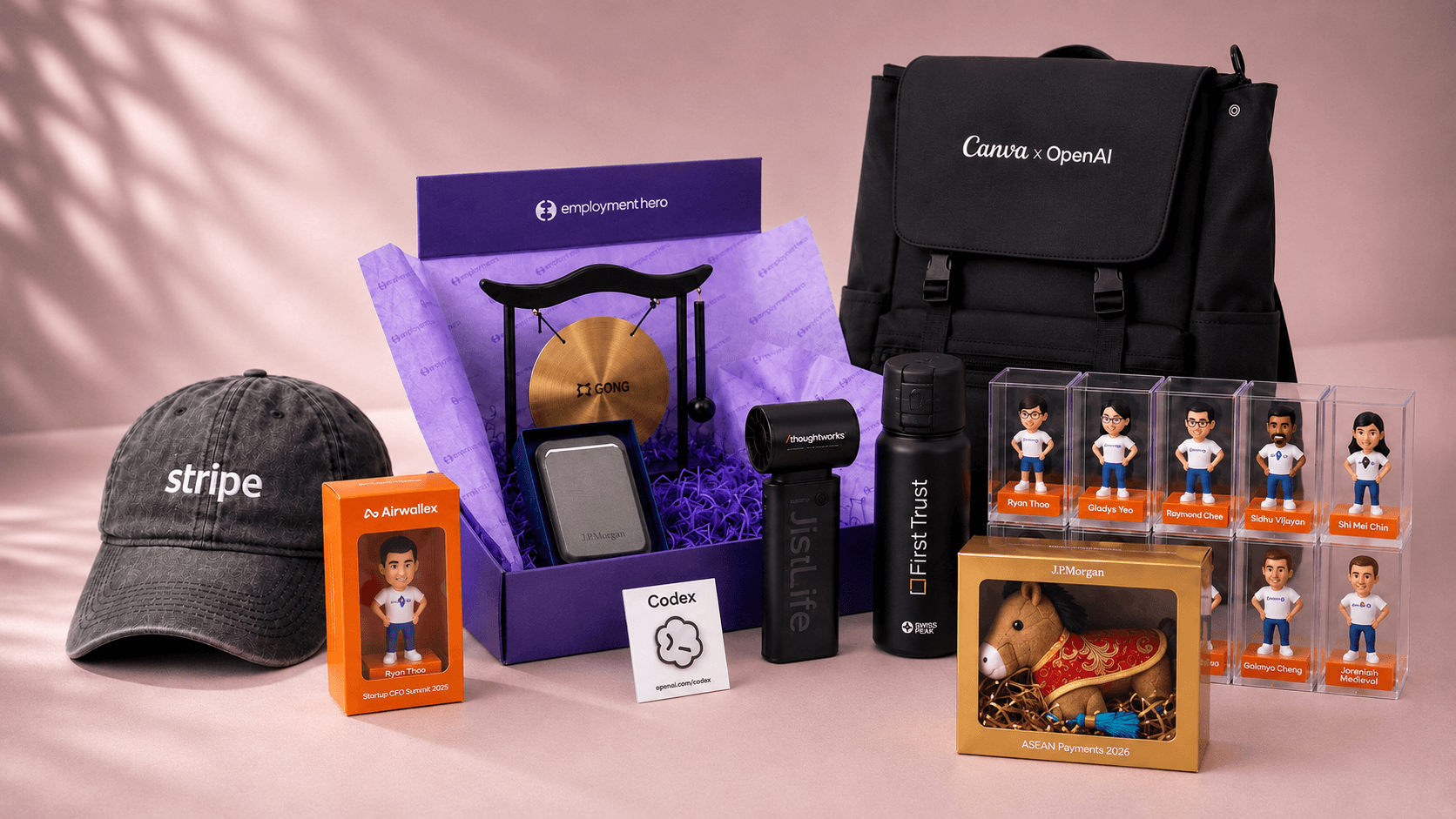A collection of Smilie corporate gifts, branded merchandise and gift packaging